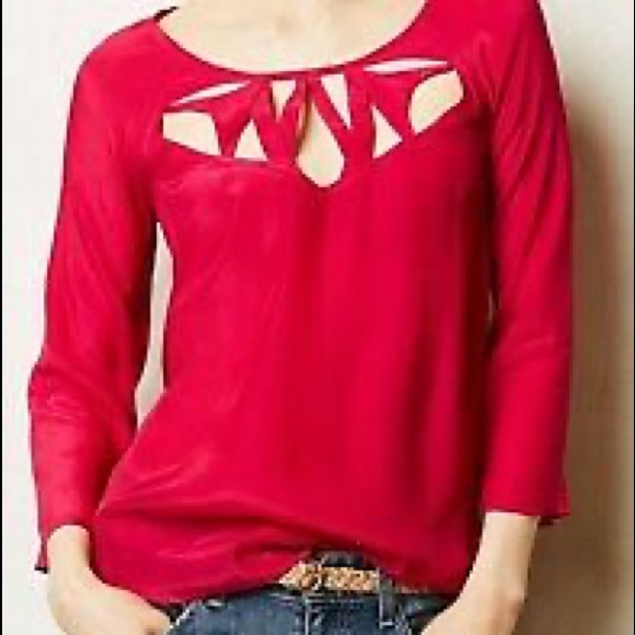 Anthropologie Tops - NWT Maeve continue cutout 3/4 sleeve blouse